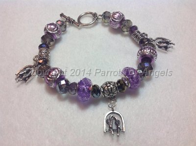 parrot luv by jc.jpg - Purple Parrot Luv Bracelet